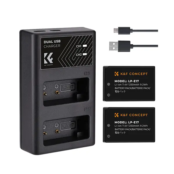 kandf-concept-lp-e17-replacement-battery-2-pack-and-charger