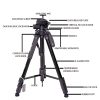 Jmary KP-2264 Professional Aluminium Tripod Monopod for DSLR - Image 4