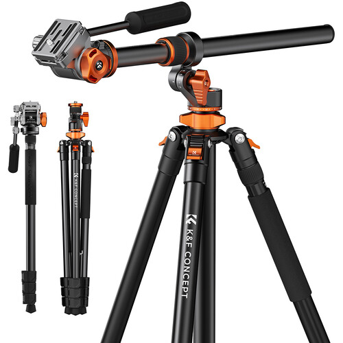 K&F Concept T254A7 Video Tripod with FH-03 Fluid Head_ K&F Concept T254A7 Video Tripod with FH-03 Fluid Head – Professional 360° Pan & Tilt (Nairobi, Kenya)