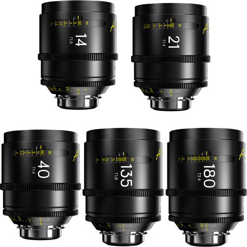 DZOFilm Arles FF/VV Prime Cine 5-Lens Set (14/21/40/135/180mm, PL Mount)