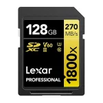 Lexar 128GB Professional 1800X SDXC UHS-II Memory Card (270mbs)